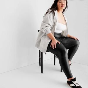 A New Day Women's High-Waisted Slim Fit Faux Leather Leggings